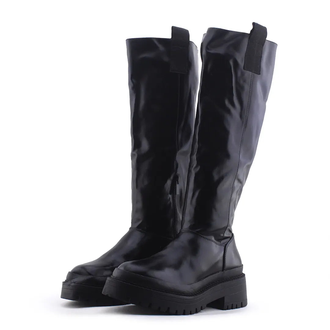 Stradivarius Zipper Knee High Boot | 100% Authentic Leather