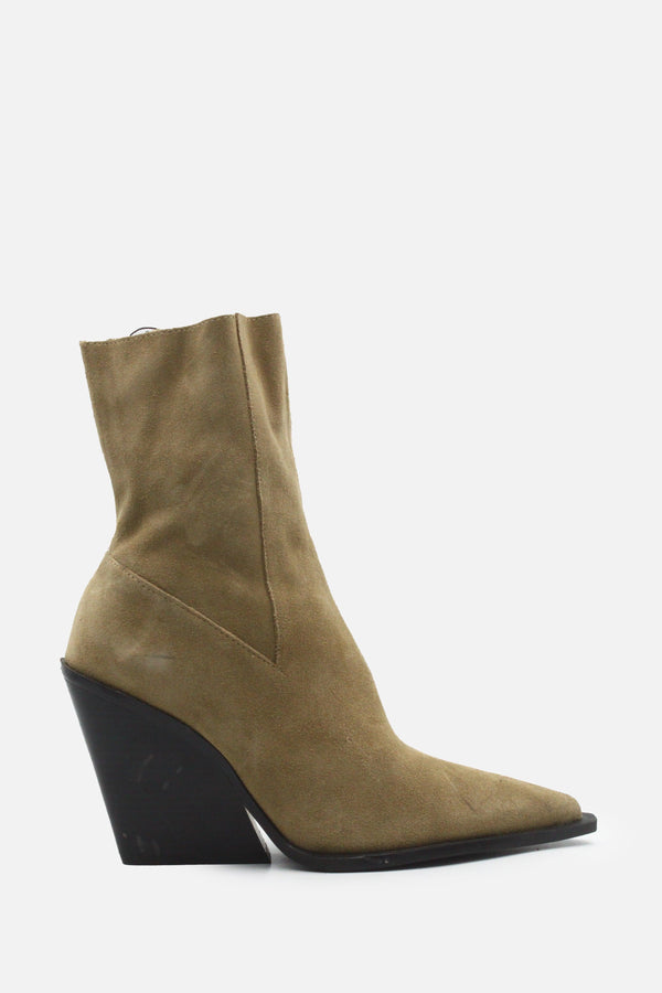 Zara Zipper Wedge Ankle Boots | Suede