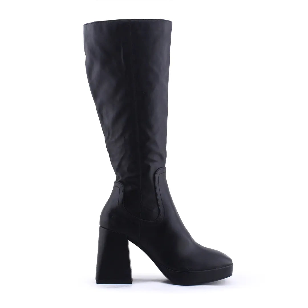 Pull & Bear Zipper Knee High Boot | 100% Authentic Leather