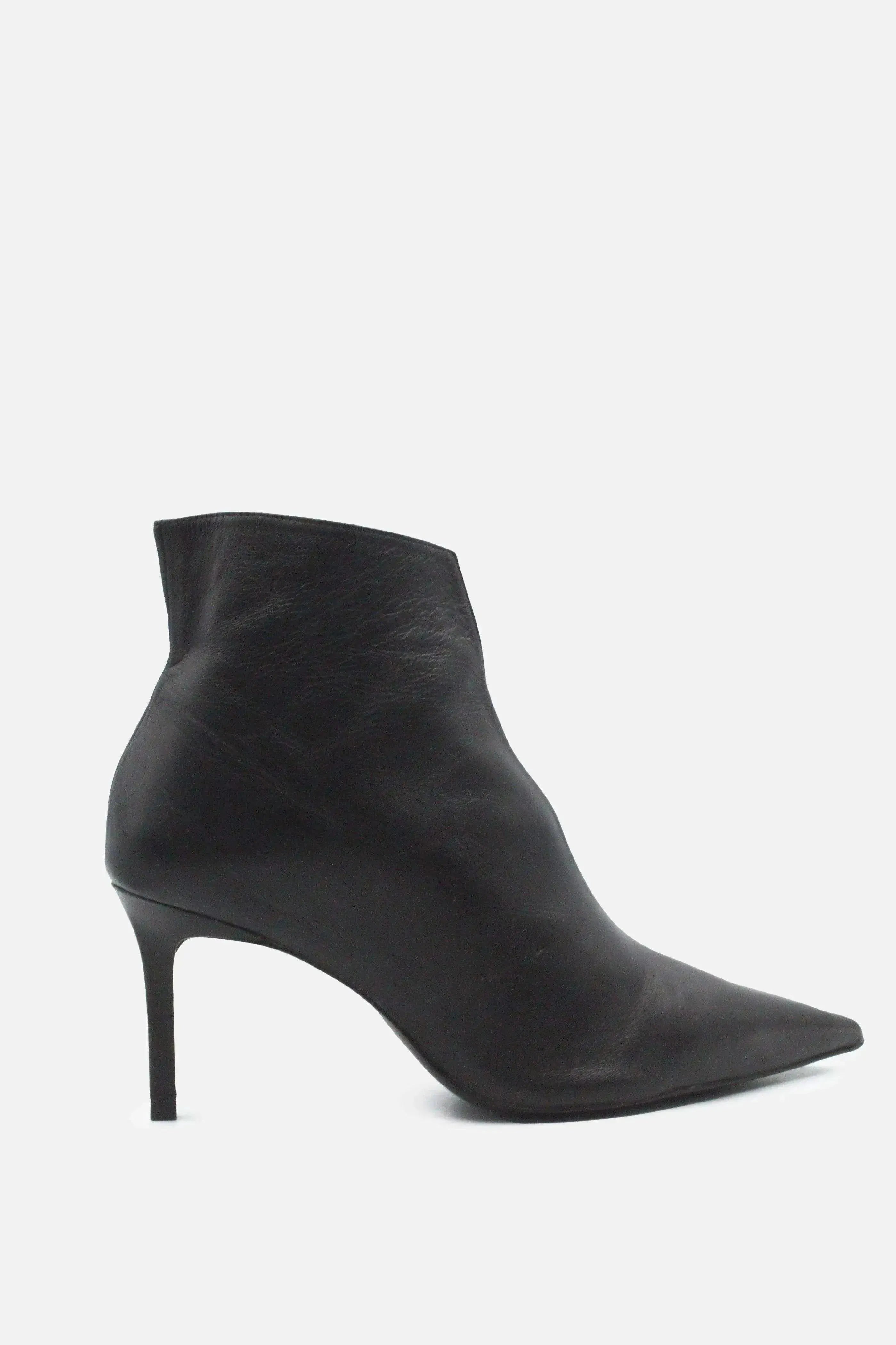Zara Zipper Stilettos Heels Ankle Boots | 100% Authentic Leather