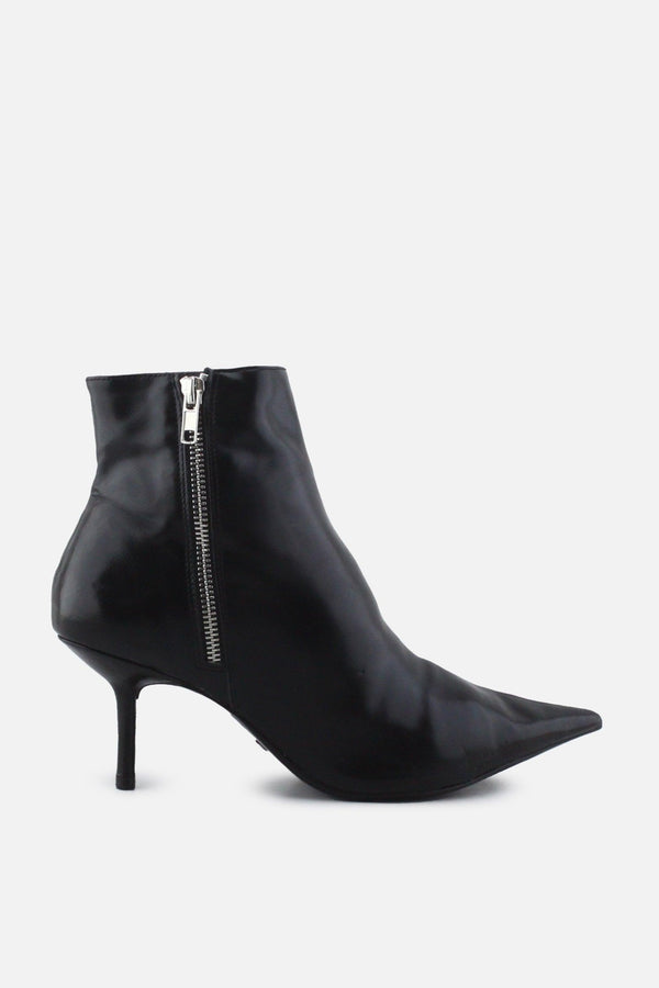 Zara Zipper Stilettos Ankle Boots | 100%  Authentic Leather