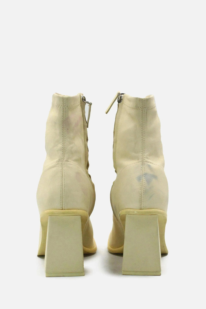 Pull & Bear Zipper Block Heels Ankle Boots | 100% Authentic Leather - sundaybazar