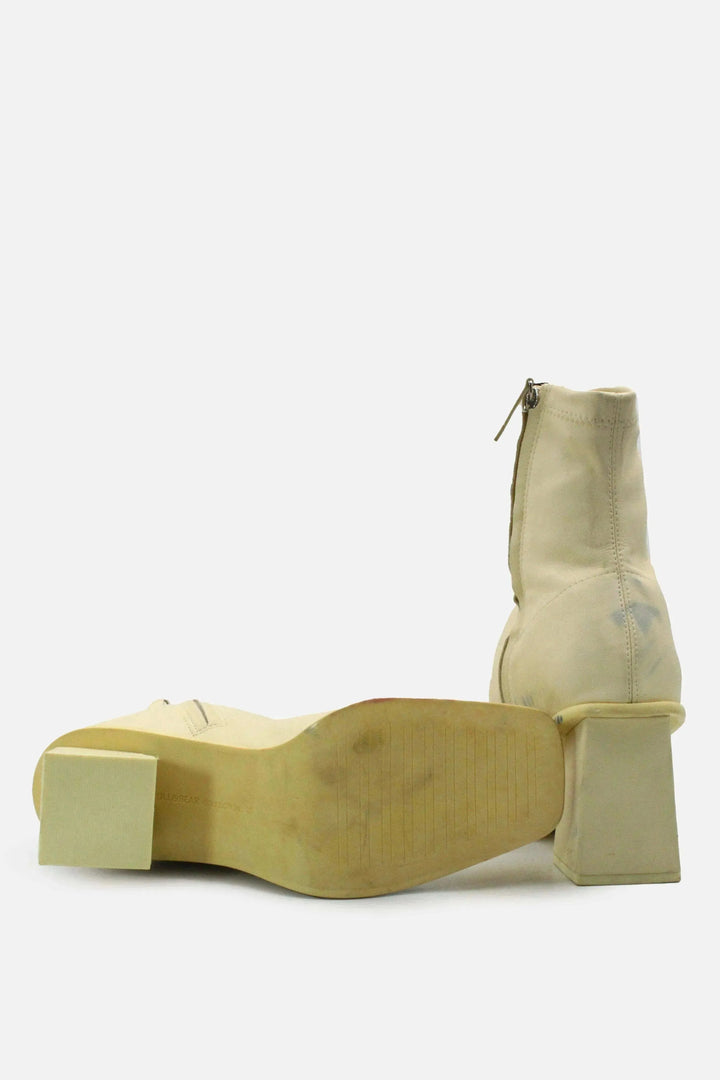 Pull & Bear Zipper Block Heels Ankle Boots | 100% Authentic Leather - sundaybazar