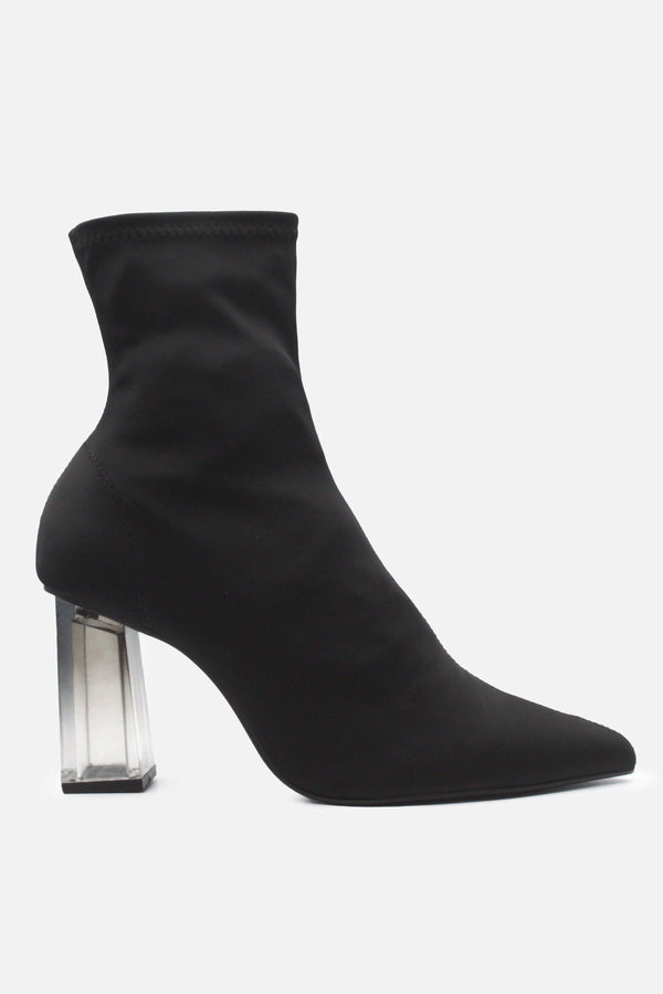 Zara Zipper Block Heels Sock Boots | Textile