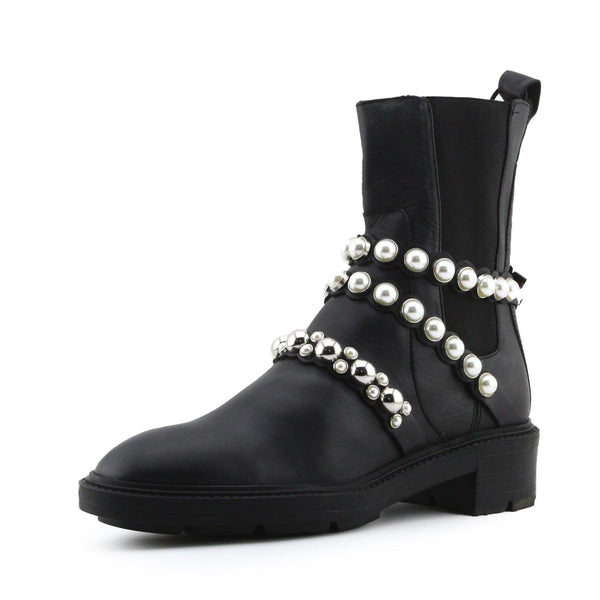 Zara Stretchable Pearl Strapped Ankle Boots | 100% Authentic Leather