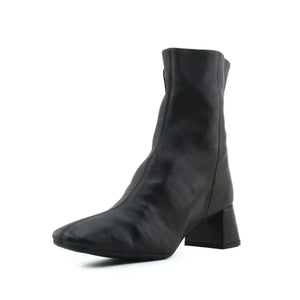 Zara Zipper Block Heels Ankle Boots | 100% Authentic Leather - sundaybazar