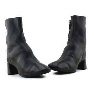Zara Zipper Block Heels Ankle Boots | 100% Authentic Leather - sundaybazar