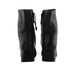 Zara Zipper Block Heels Ankle Boots | 100% Authentic Leather - sundaybazar