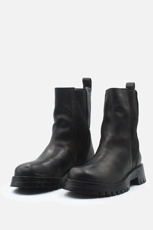 Zara Stretchable Block Ankle Boots | 100% Authentic Leather - sundaybazar