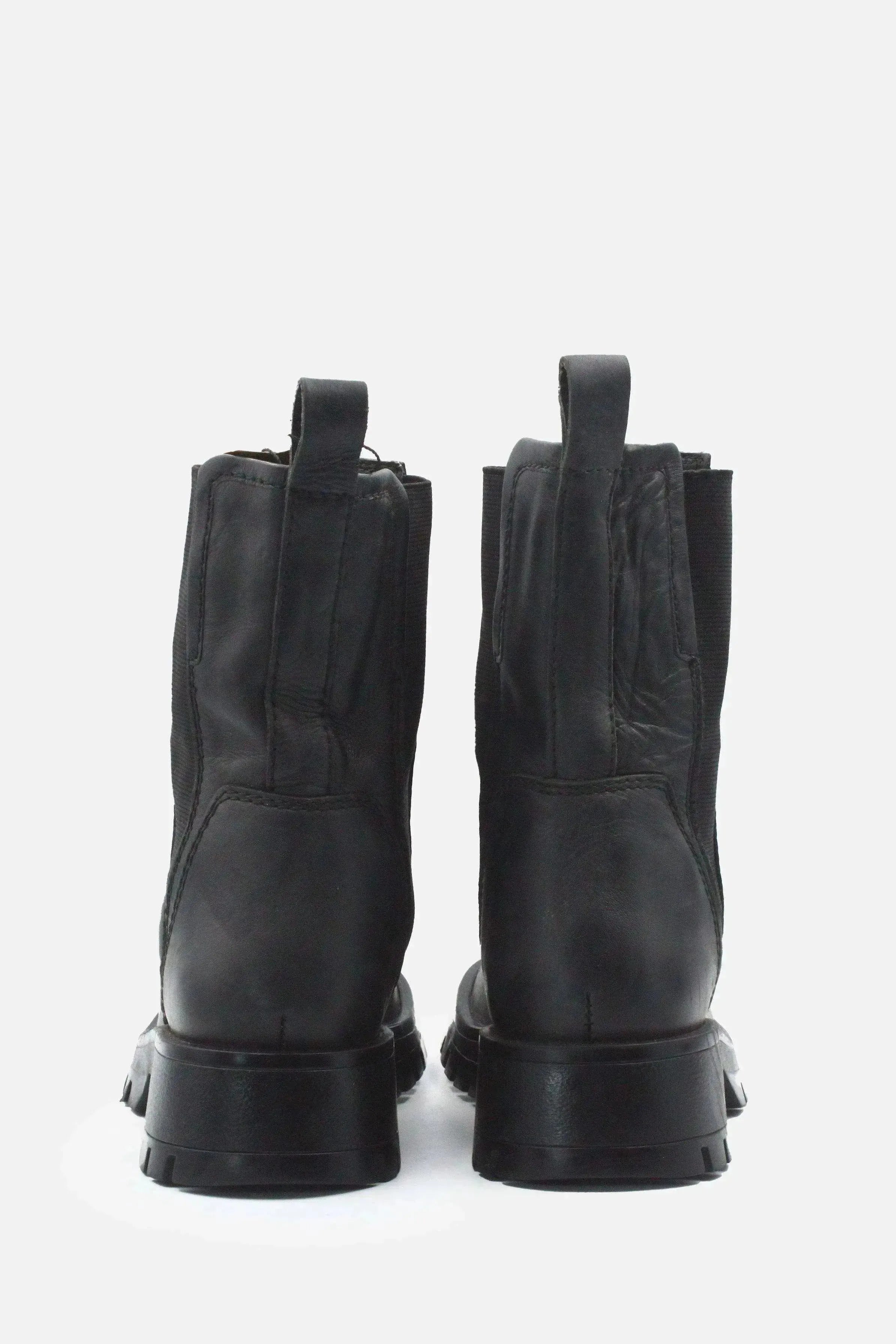 Zara Stretchable Block Ankle Boots | 100% Authentic Leather - sundaybazar