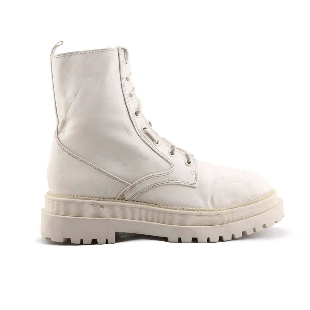 Stradivarius Zipper Lace Up Ankle Boot | 100% Authentic Leather