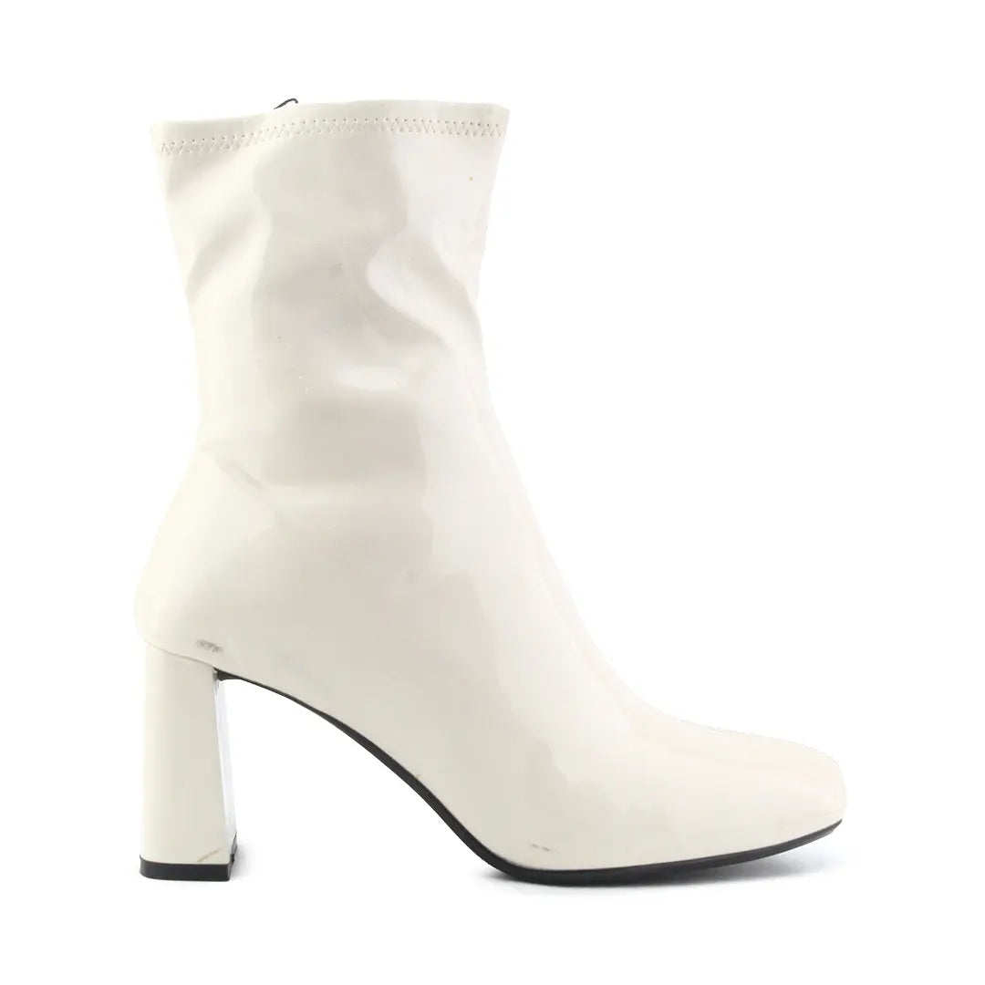Bershka Zipper Patent Ankle Boot