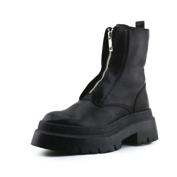 Pull & Bear Zipper Ankle Boots | 100% Authentic Leather - sundaybazar