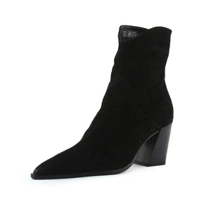 Zara Zipper Block Heels Ankle Boots | Suede - sundaybazar