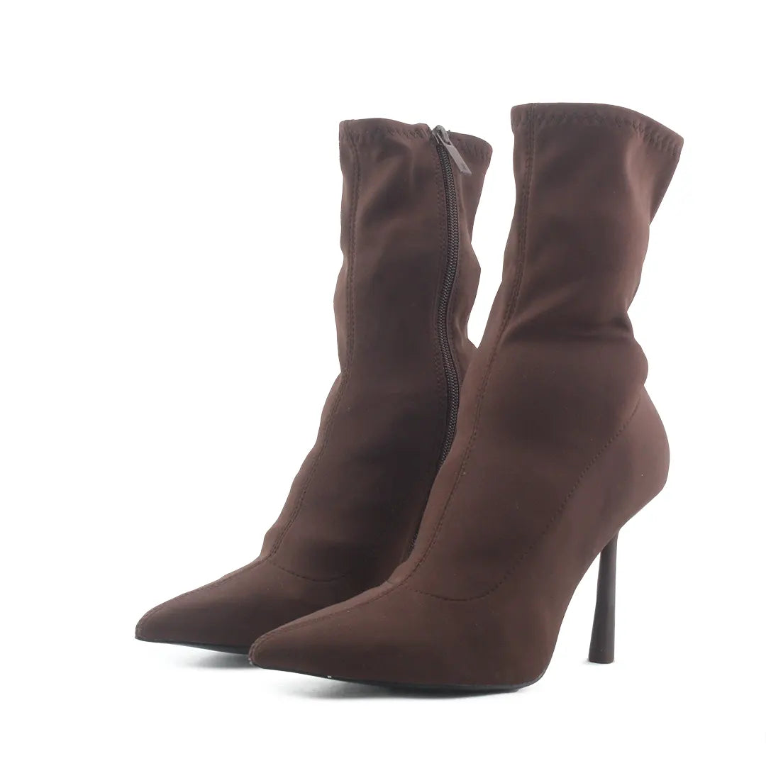 Zara Zipper Textile Ankle Boot