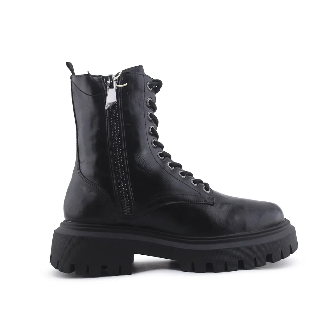 Stradivarius Zipper Lace Up Ankle Boot | 100% Authentic Leather