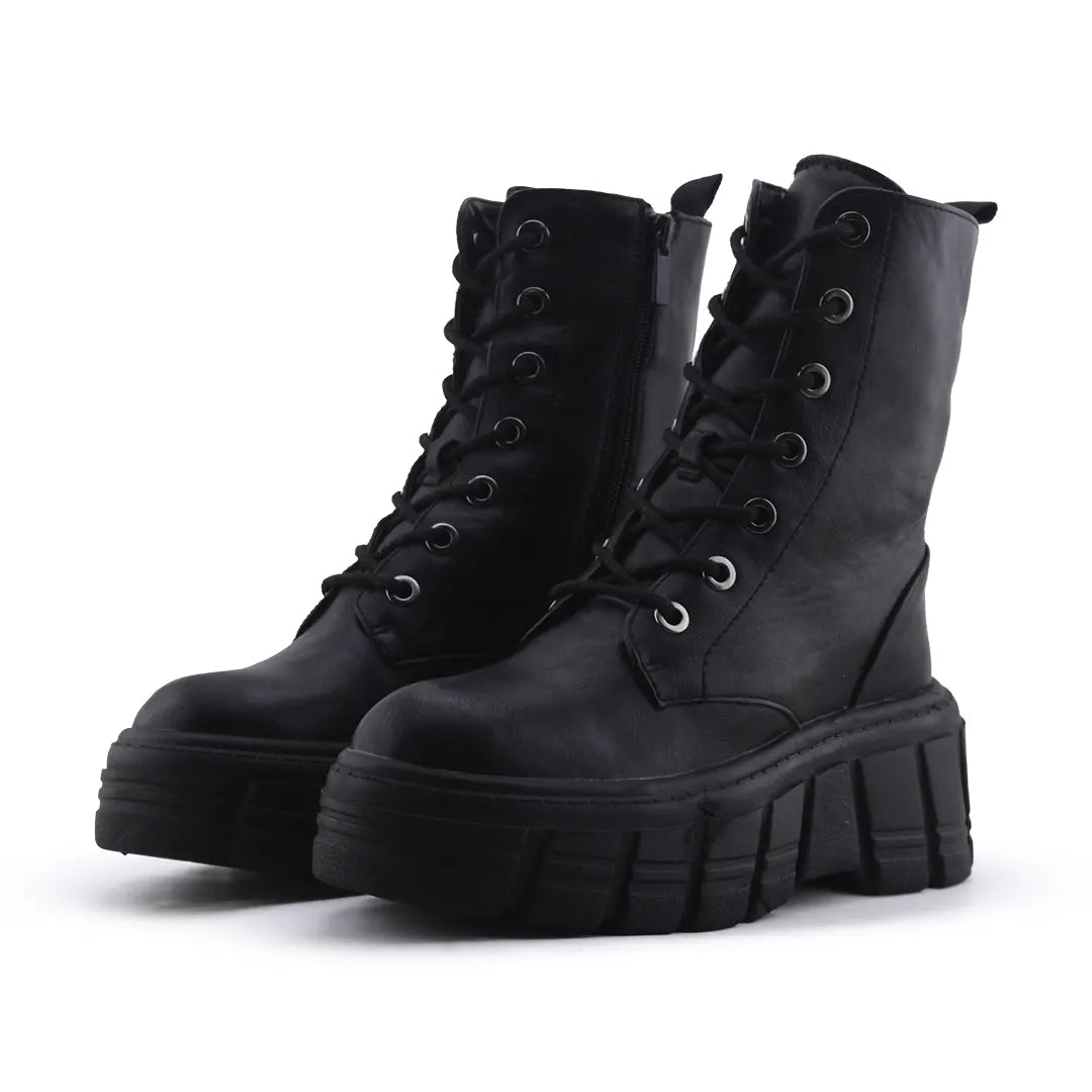 Stradivarius Zipper Lace Up Ankle Boot | 100% Authentic Leather