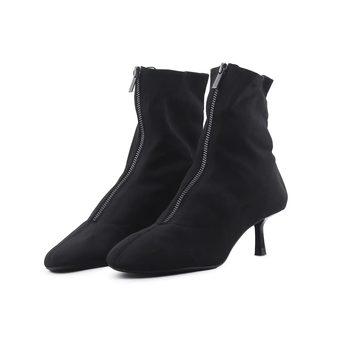Zara Zipper Textile Ankle Boot