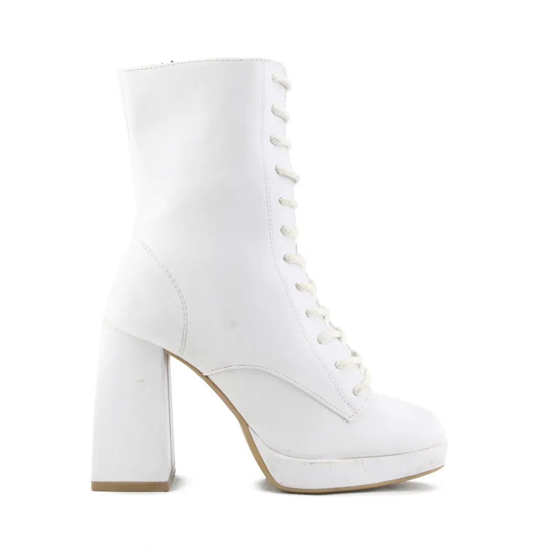 Bershka Zipper Lace Up Ankle Boot | 100% Authentic Leather