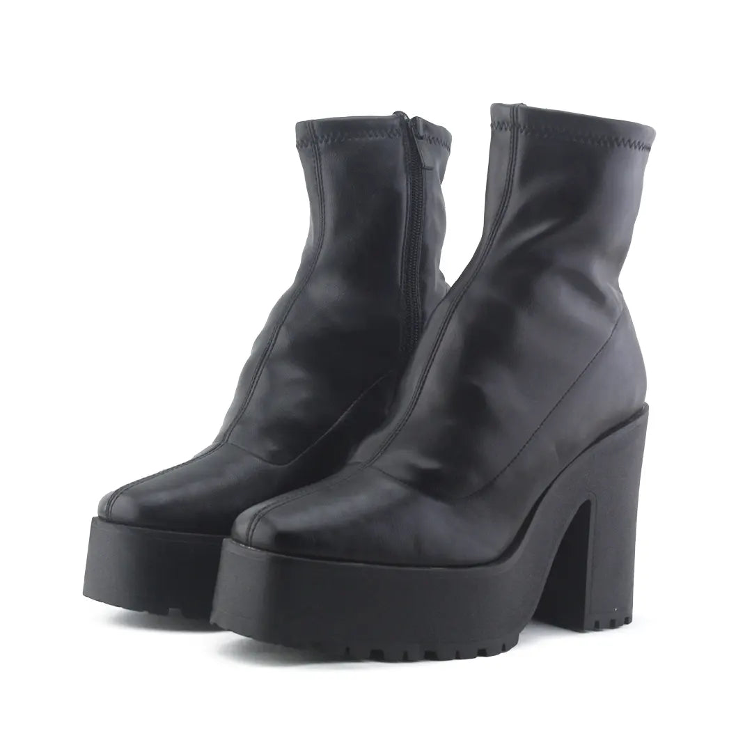 Stradivarius Zipper Ankle Boot | 100% Authentic Leather