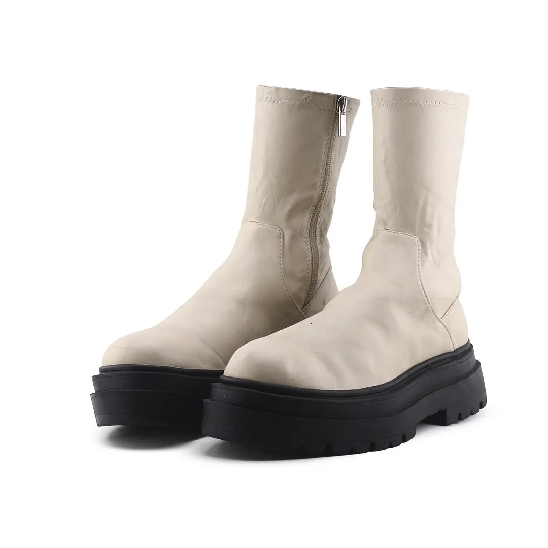 Pull & Bear Zipper Ankle Boot | 100% Authentic Leather