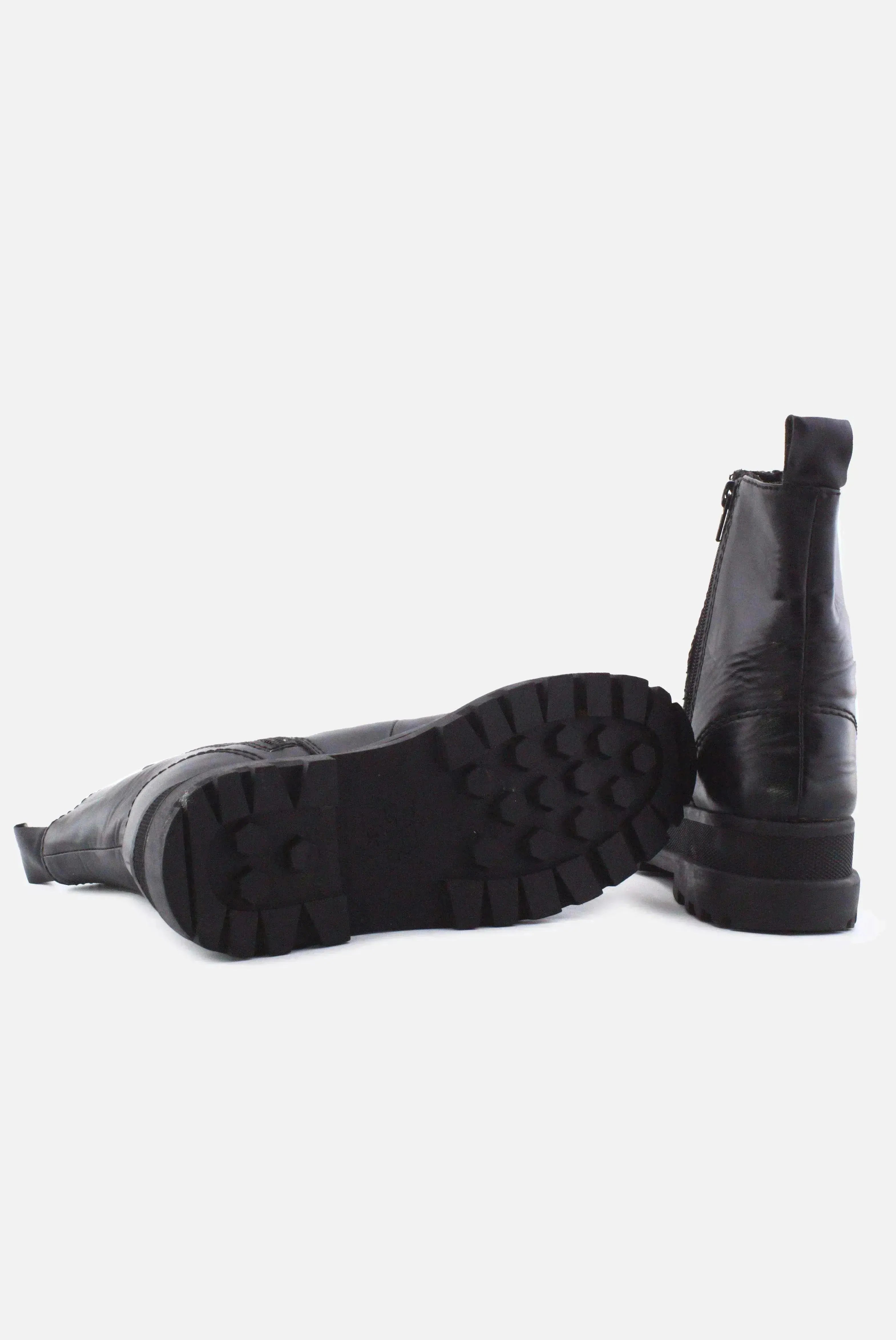 Zara Zipper Ankle Boots | 100% Authentic Leather - sundaybazar
