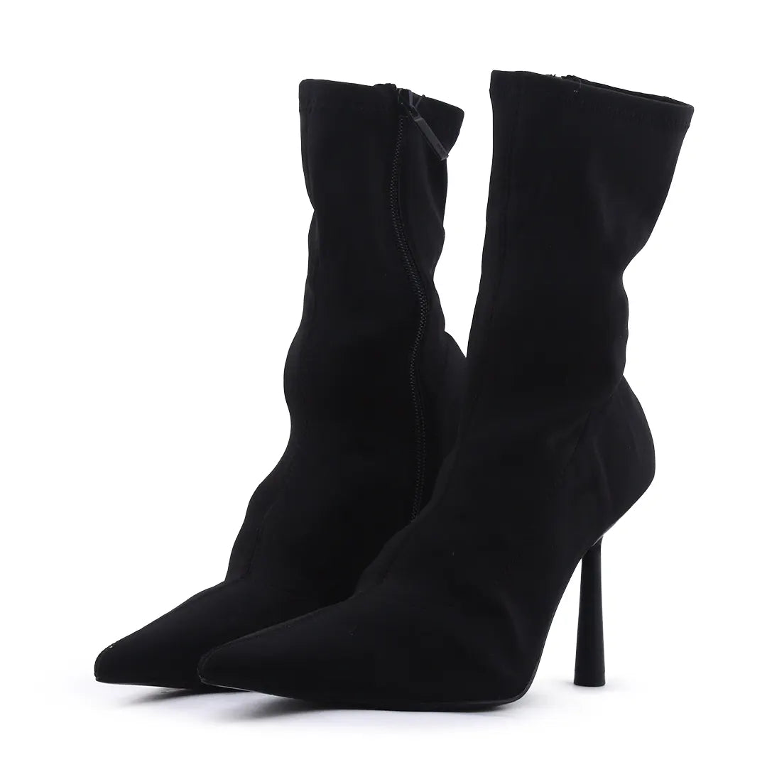 Zara Zipper Textile Ankle Boot