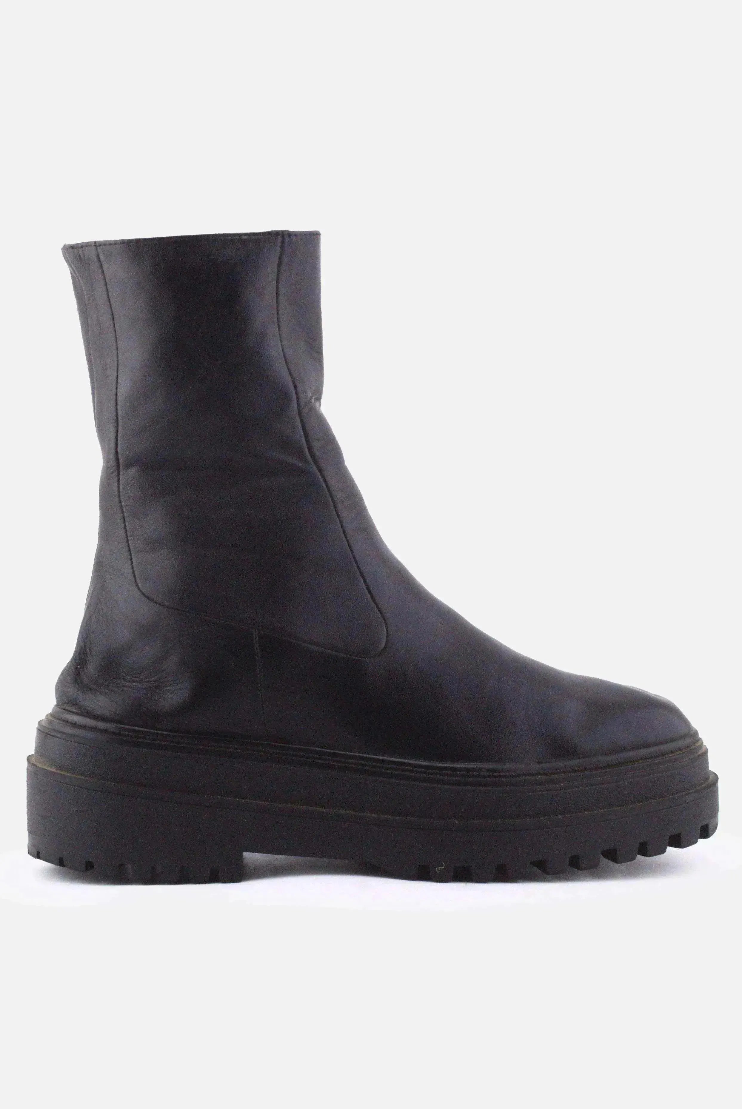 Zara Zipper Ankle Boots | 100% Authentic Leather - sundaybazar