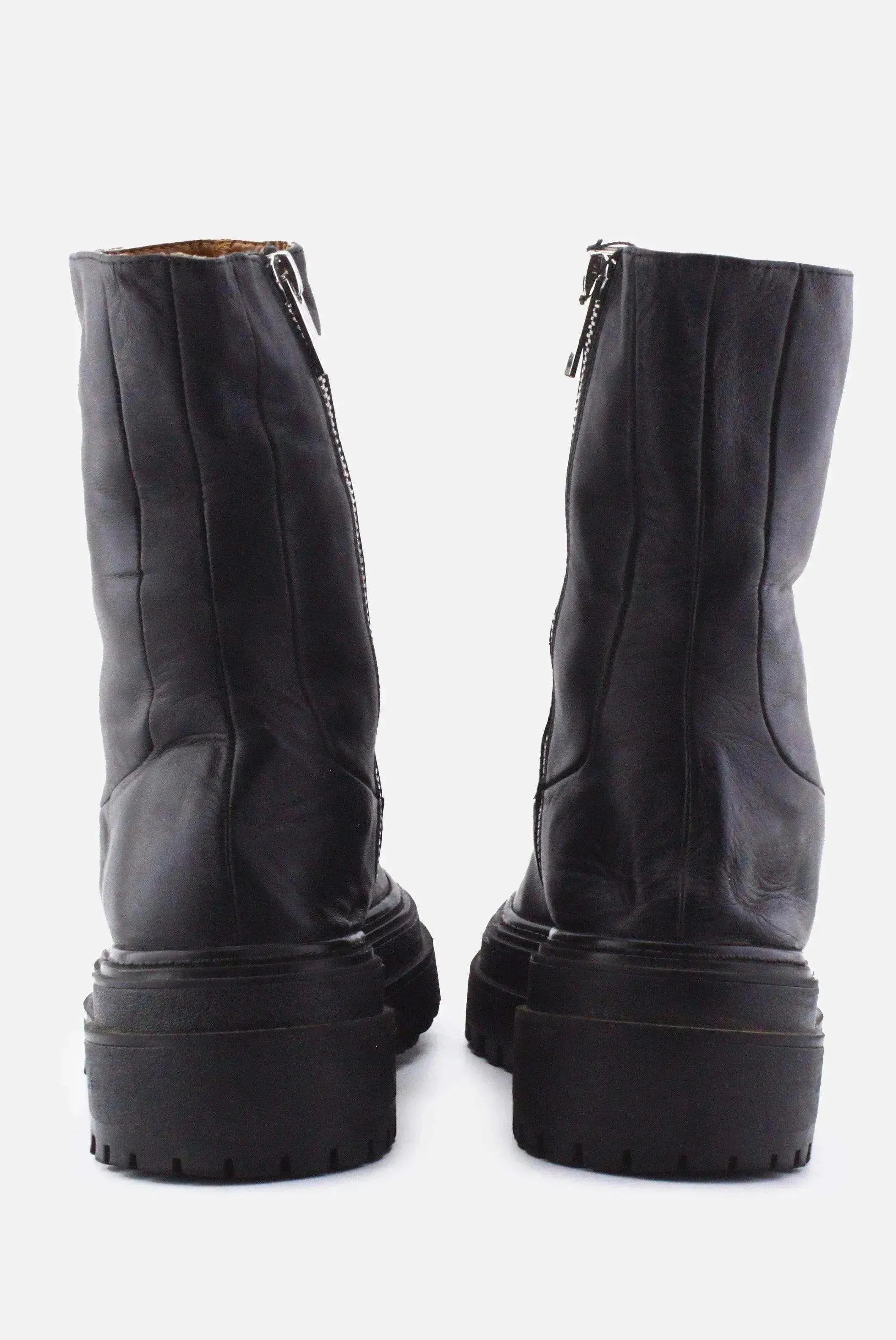 Zara Zipper Ankle Boots | 100% Authentic Leather - sundaybazar