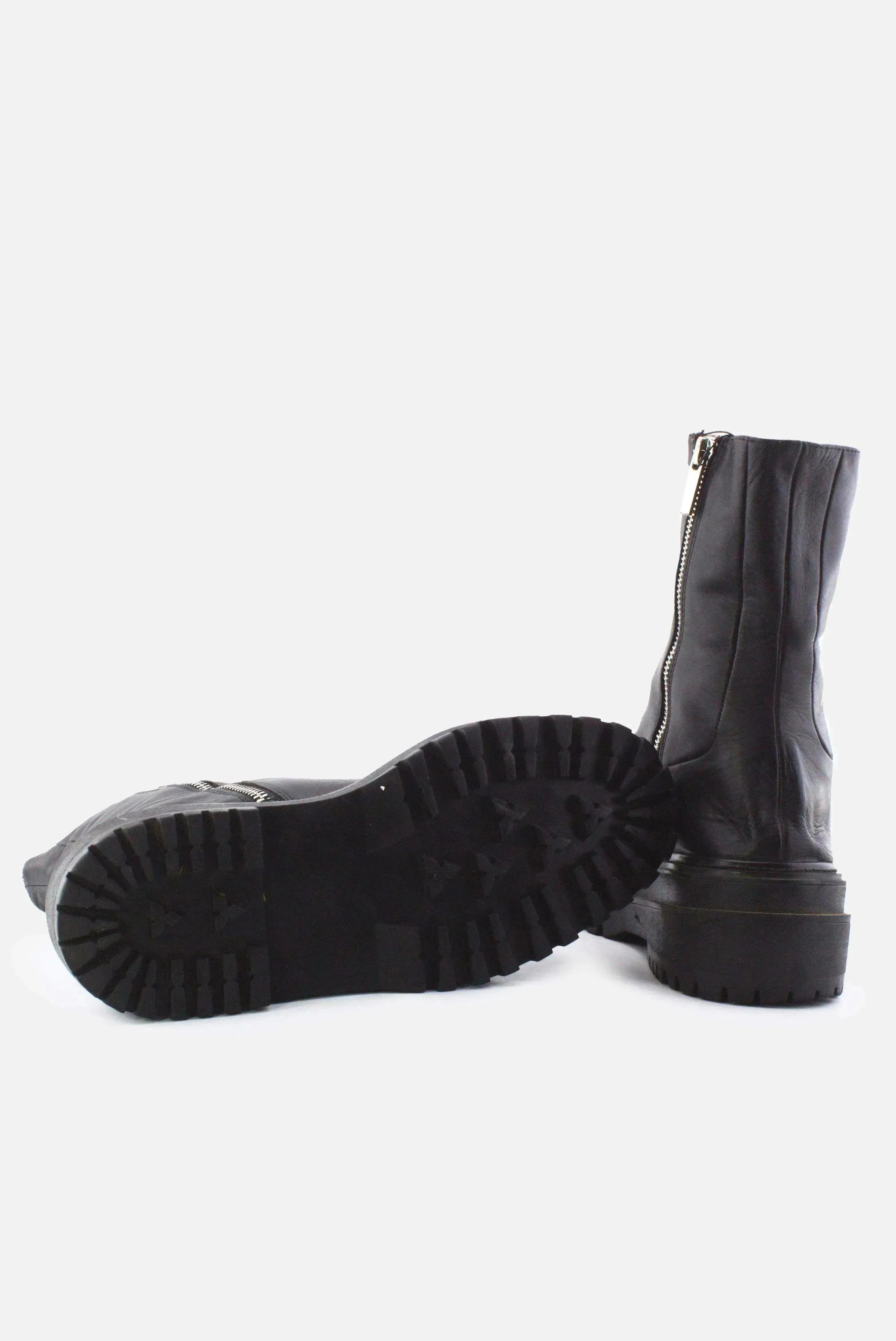 Zara Zipper Ankle Boots | 100% Authentic Leather - sundaybazar