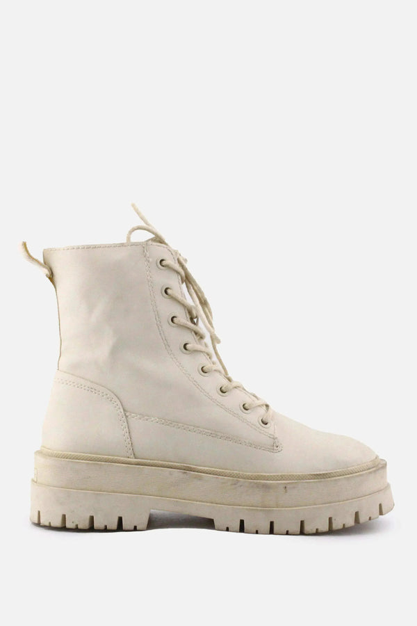 Stradivarius Zipper Laces Combat Boots | 100% Authentic Leather - sundaybazar